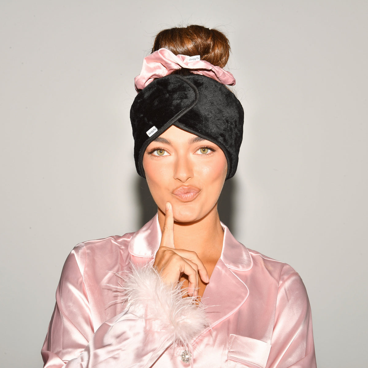 Recycled Tie Velcro Headband Canyon Rose Terry Velcro Headband – Universal Companies main image 2