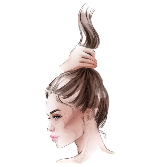 2. Gather your hair into a high ponytail